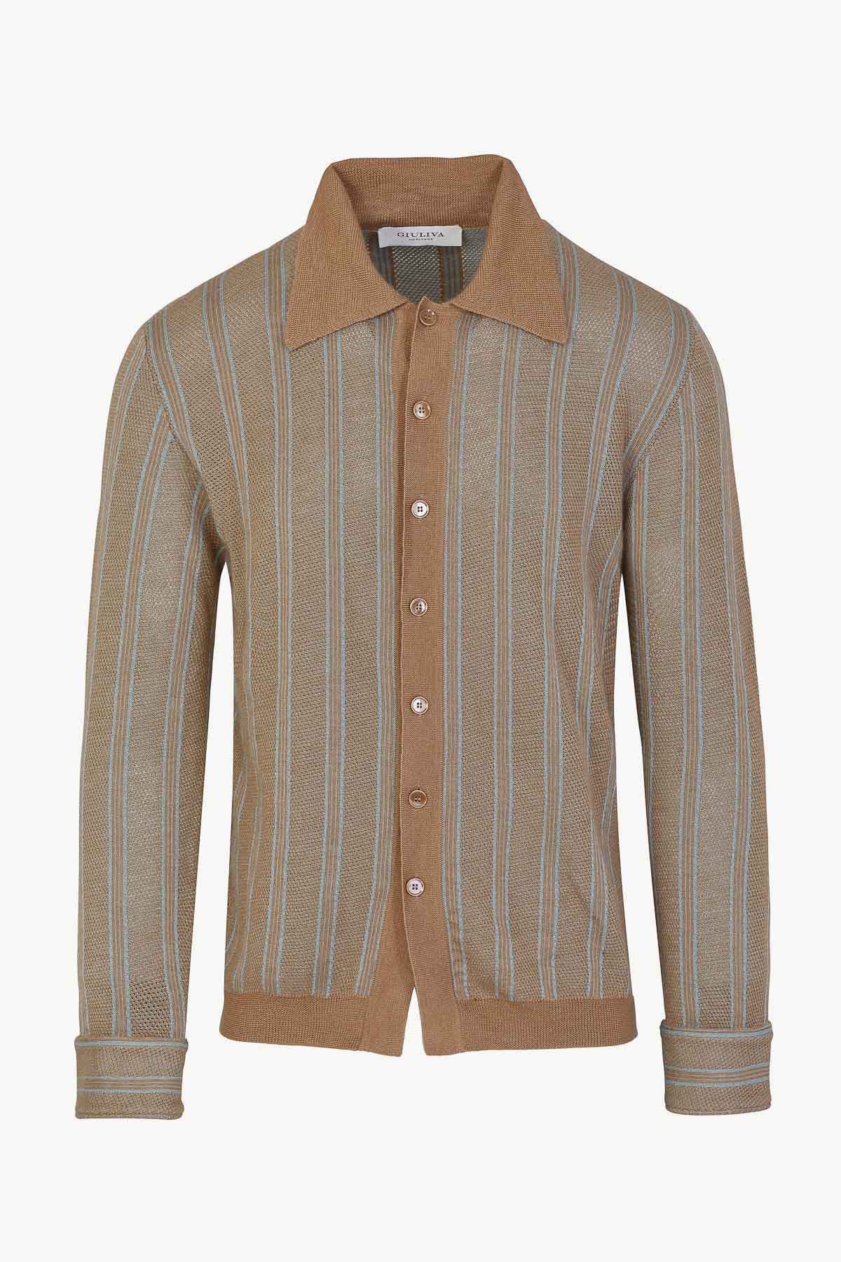 Jude Cardigan in Cashmere and Silk Knit – Giuliva Heritage - Main Image