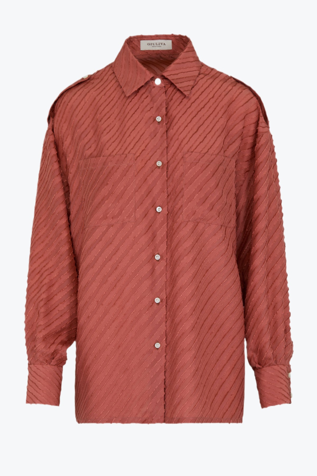 Silk Fil Coupé Shirt Pink Utility Pockets – Giuliva Heritage