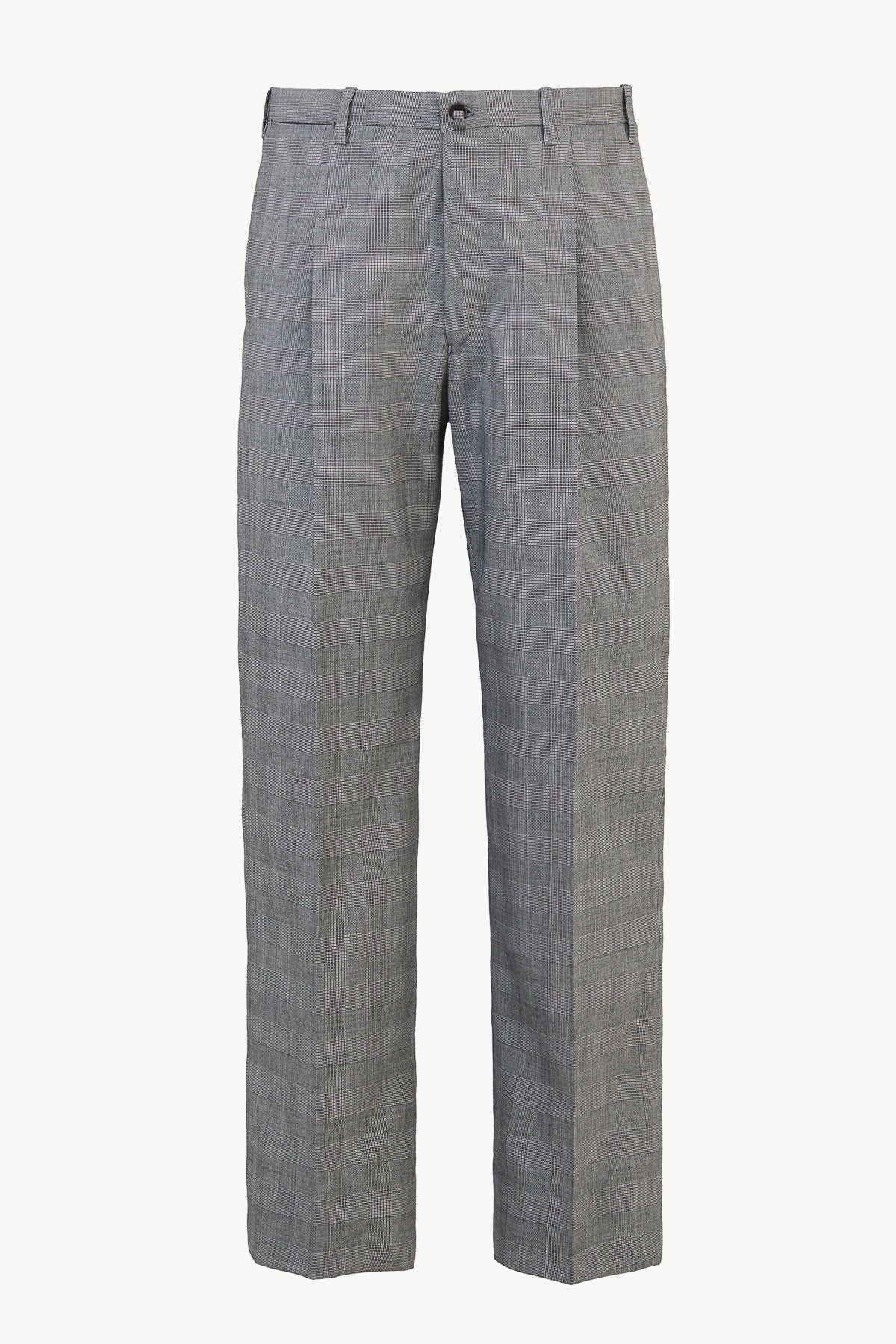 Trousers in Wool Glen Check with Pleat and Straight Leg – Giuliva 