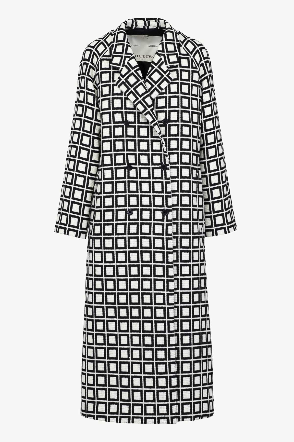 Mona Coat in Wool Squares