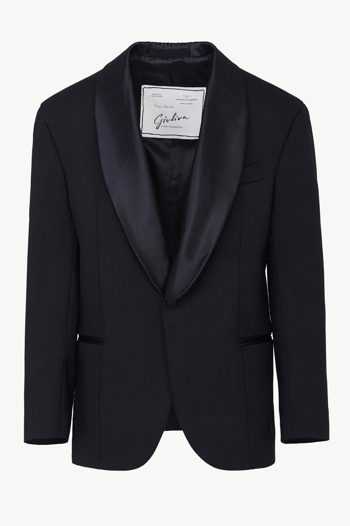 Bernardo Smoking Blazer in Wool Barathea
