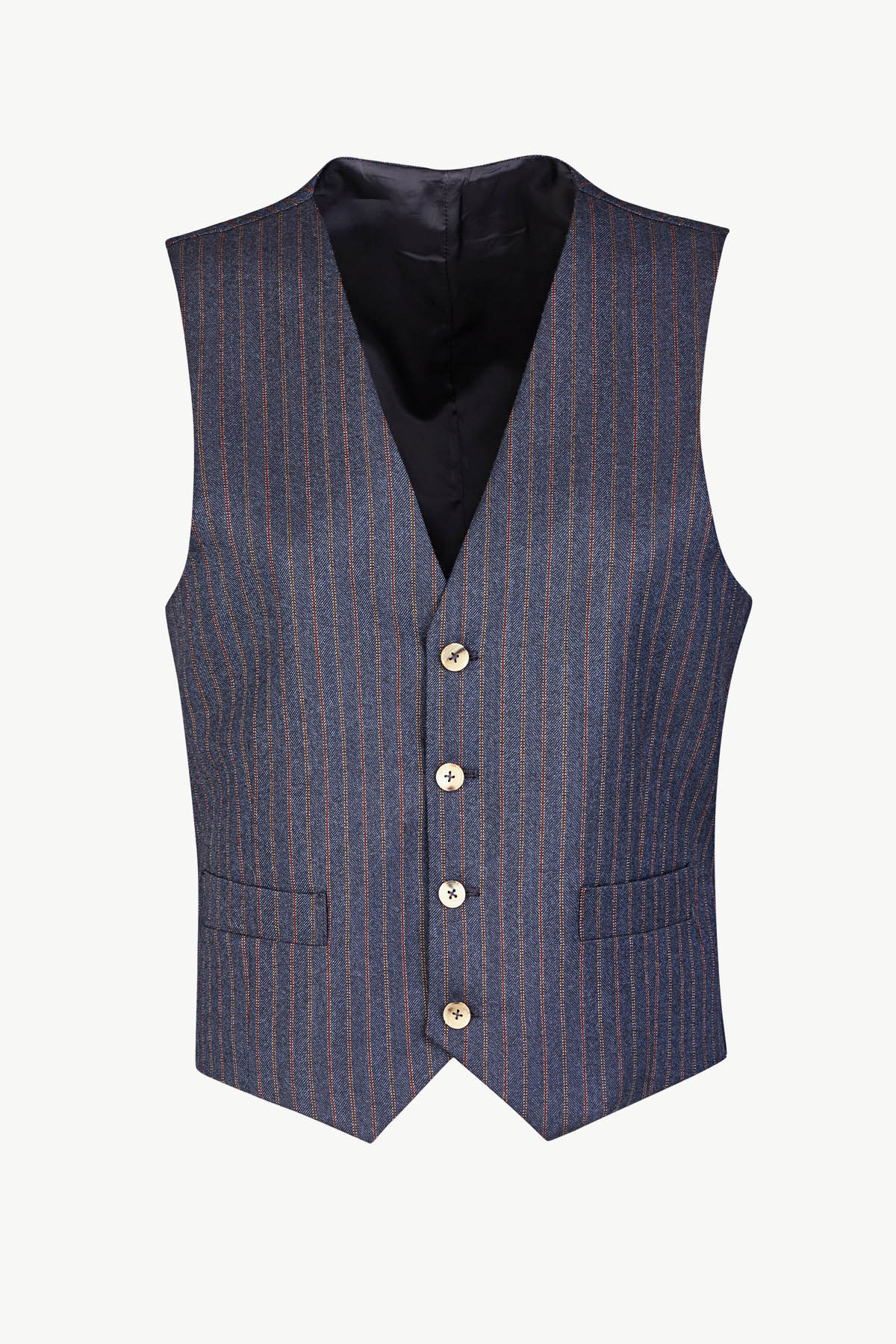 Andrea Vest in Wool Pinstripe