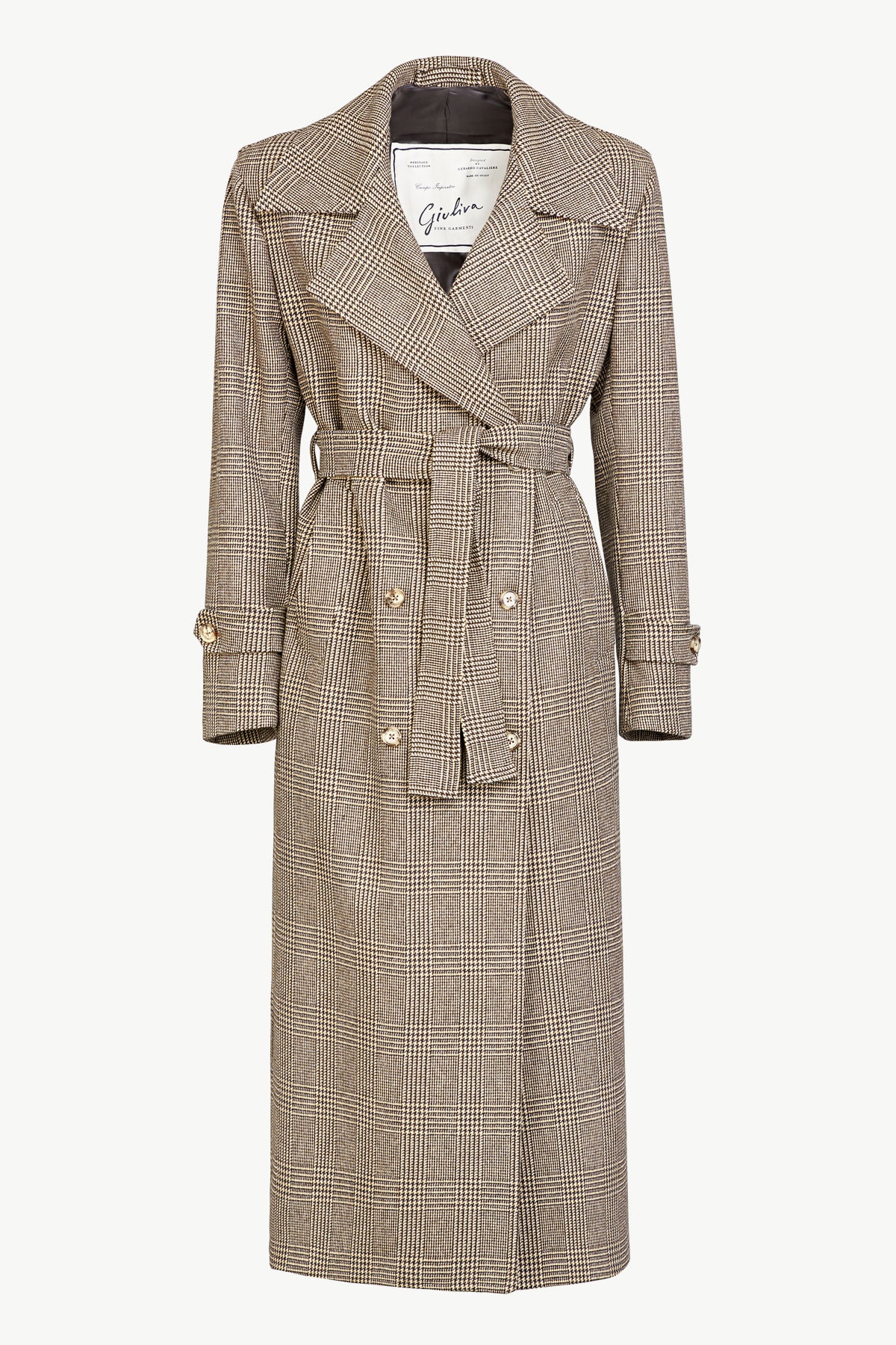 ジャケット・アウター julius archive 2018s check trench coat THE-CHRISTIE-TRENCH-COAT_BROWN