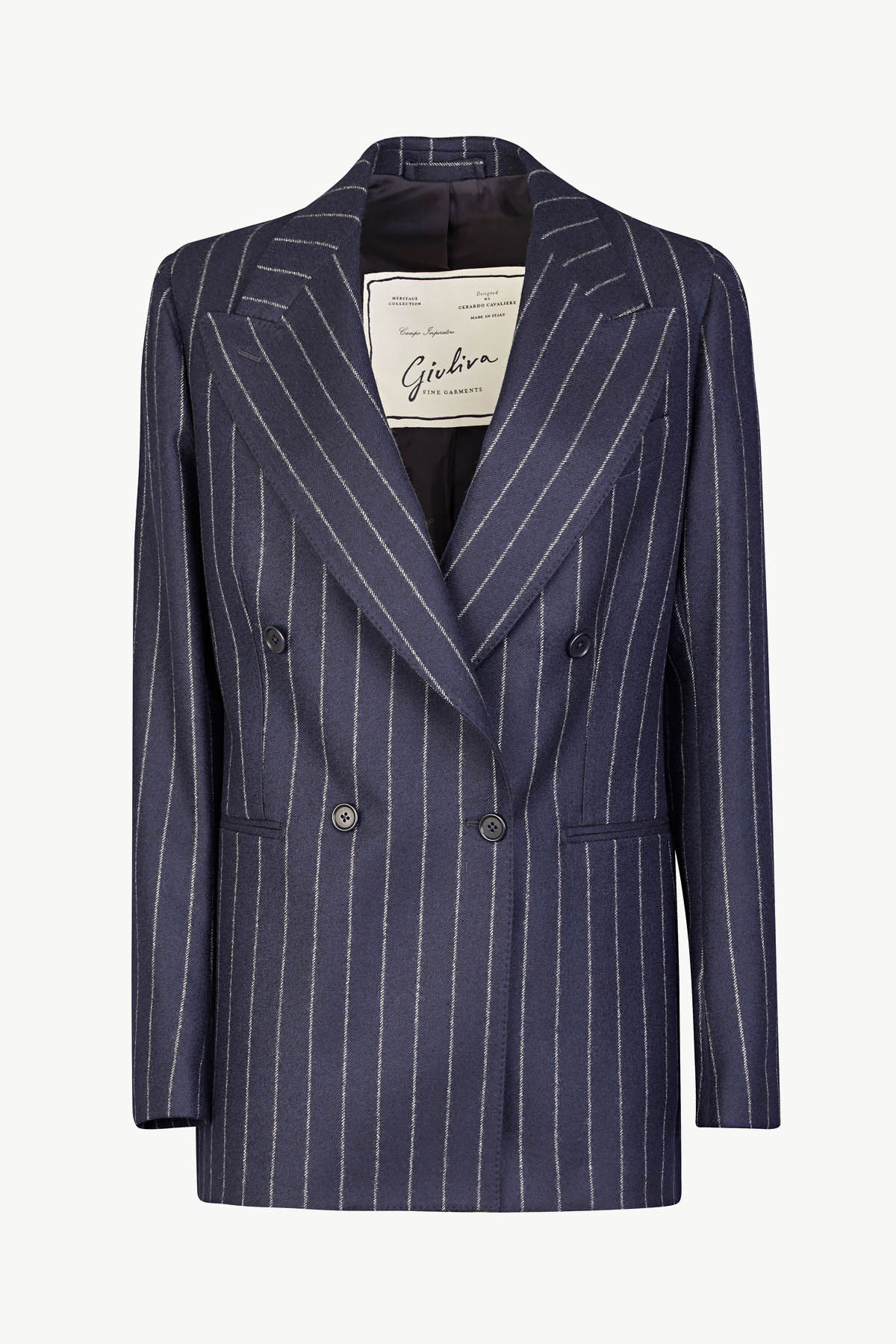 Stella Blazer in Wool Pinstripe
