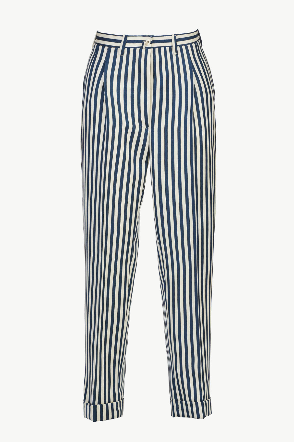 Stella Trousers in Lightweight Wool Pinstripe