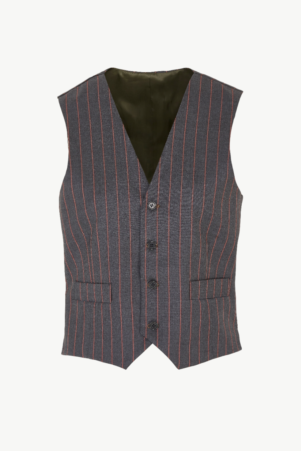 Andrea Vest in Wool Pinstripe