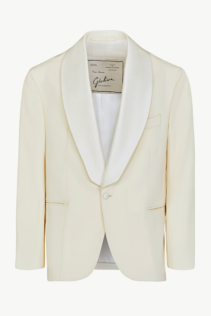 Bernardo Smoking Blazer in Wool Barathea