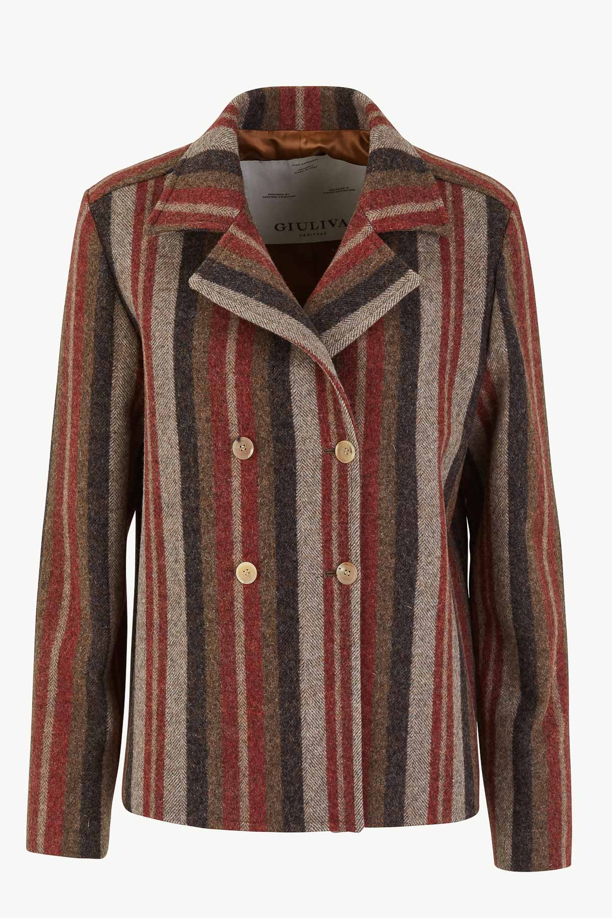 Agata Jacket in Wool Stripes