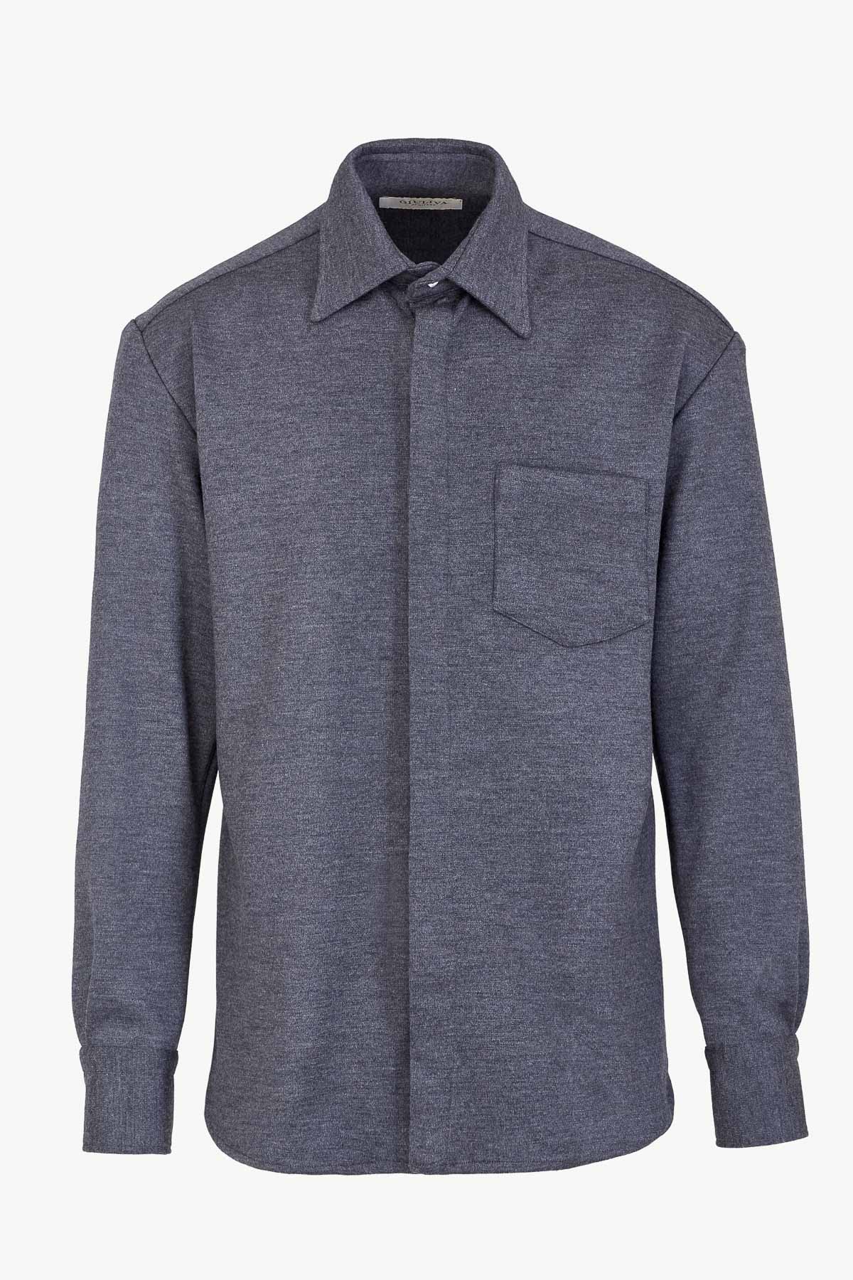 Alberto Shirt in Wool Jersey