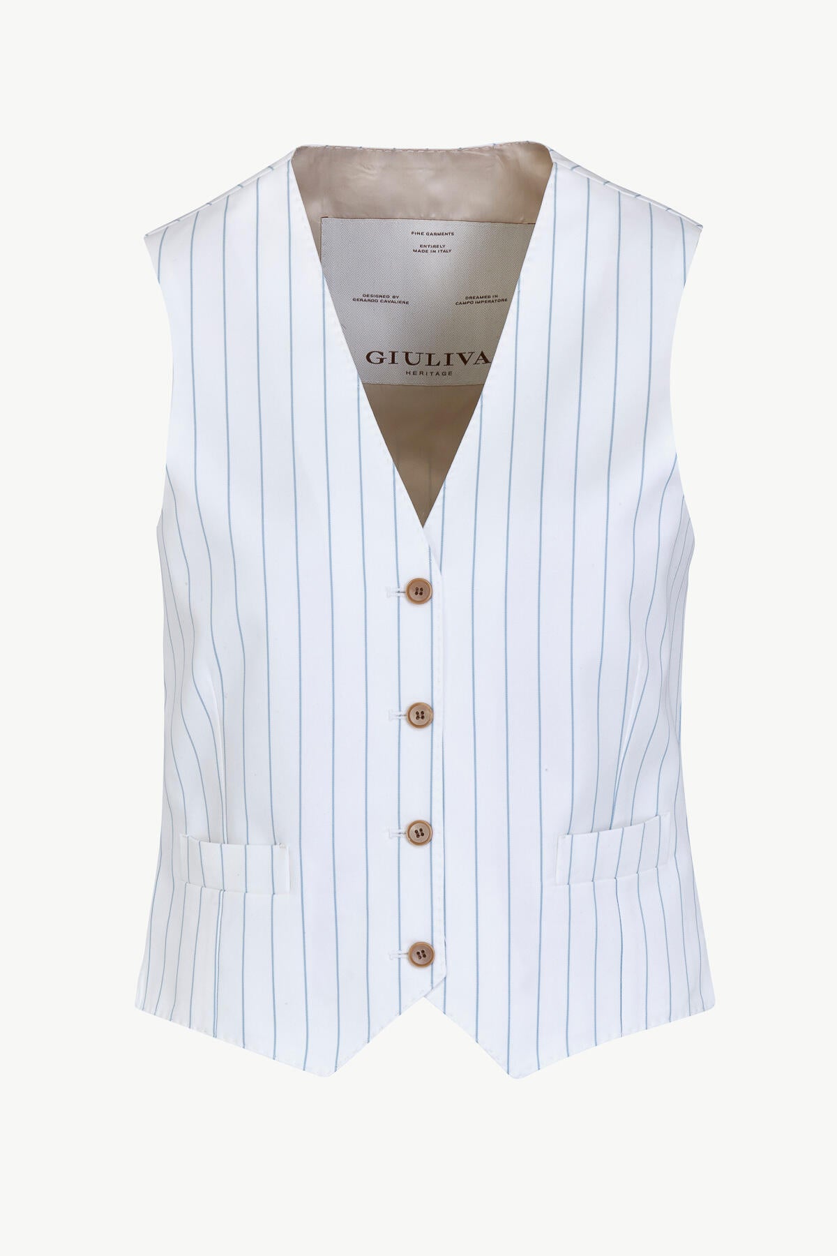 Andrea Vest in Cotton Stripes
