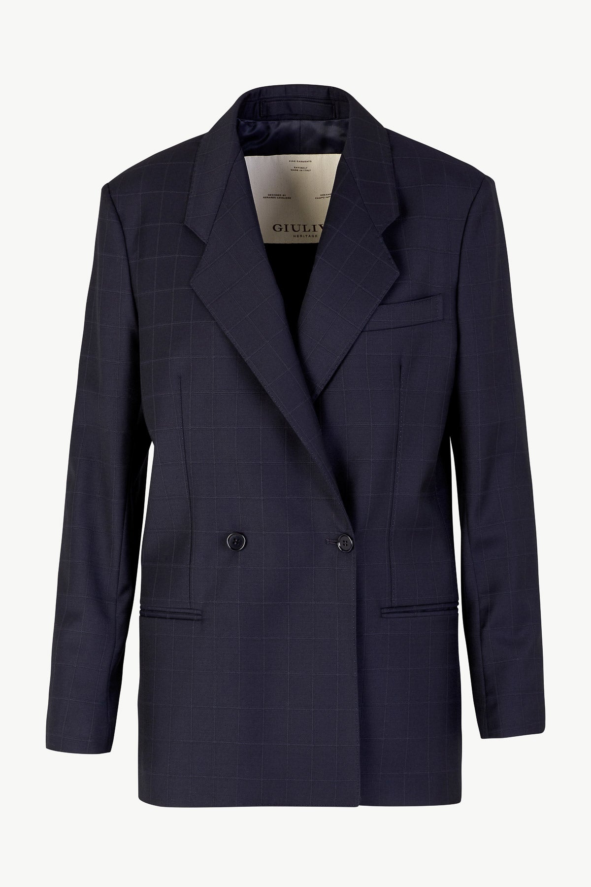 Anna Blazer in Wool Windowpane