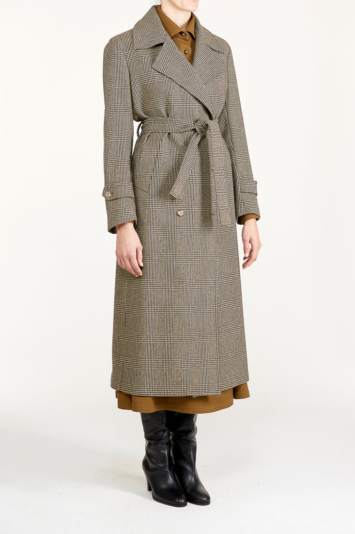 Christie Trench Coat in Wool Prince of Wales – Giuliva Heritage