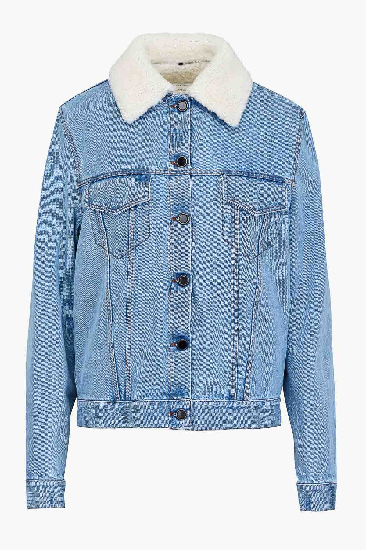 Daria Jacket in Denim and Shearling
