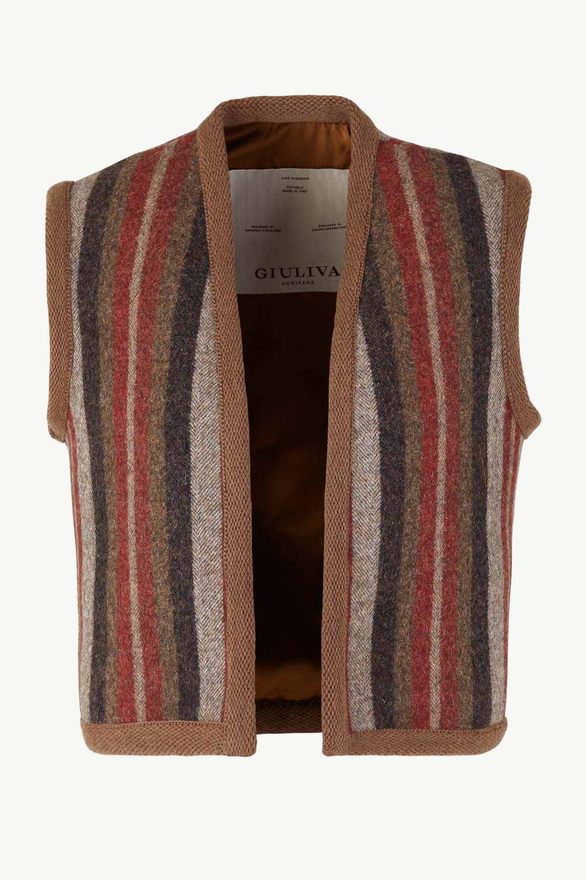Lia Vest in Wool Stripes