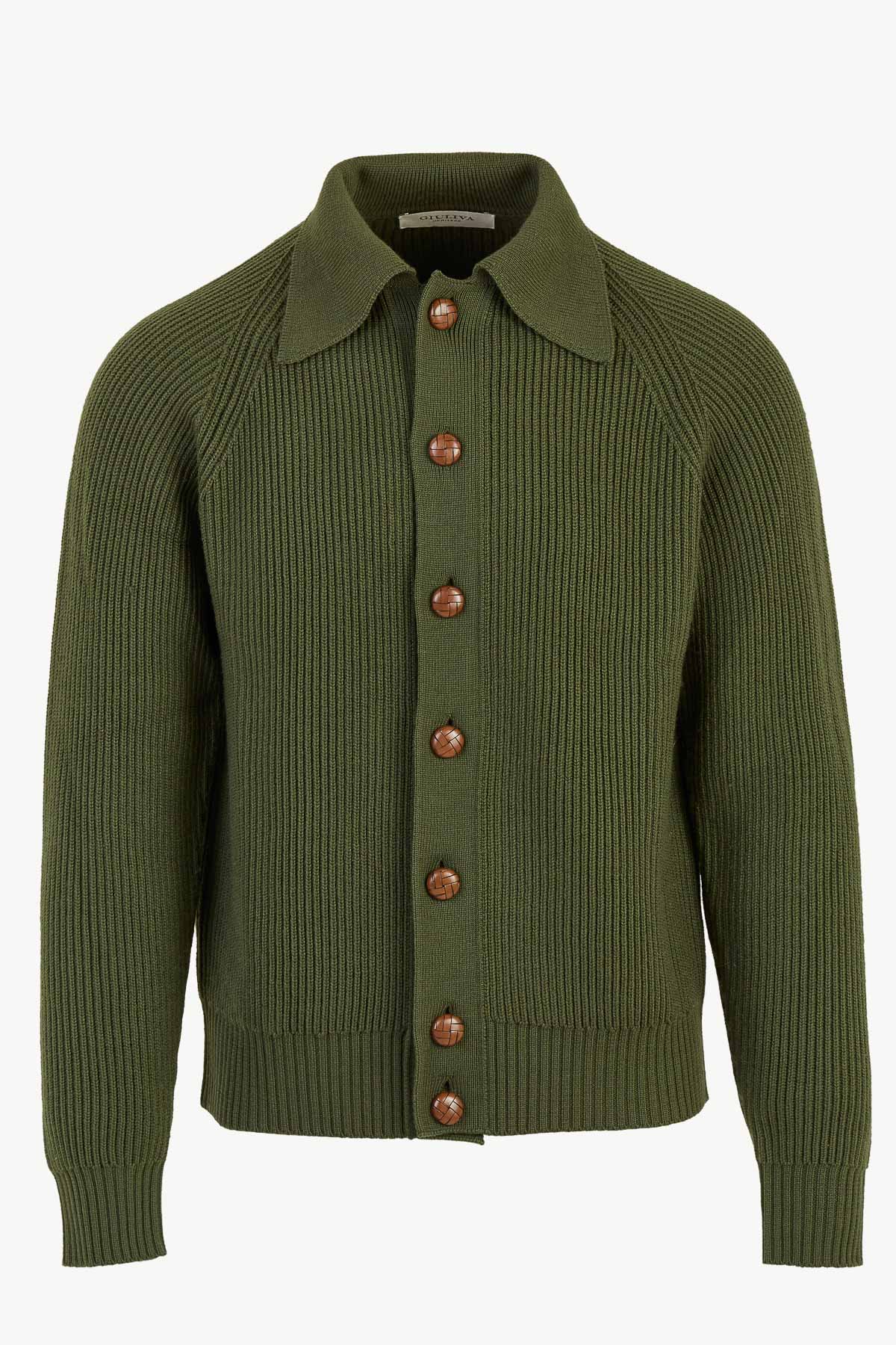 Nino Cardigan in Ribbed Wool Knit