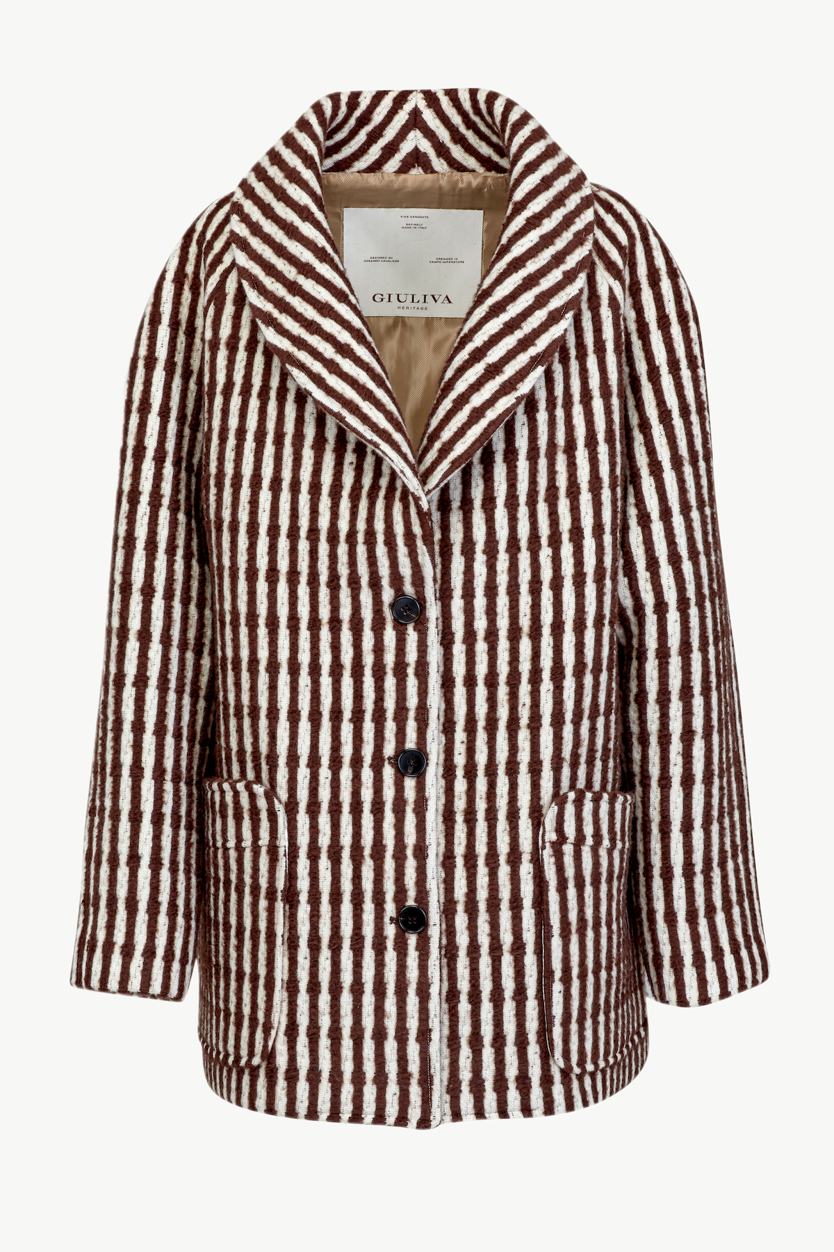 Rosella Coat in Chunky Wool Stripes