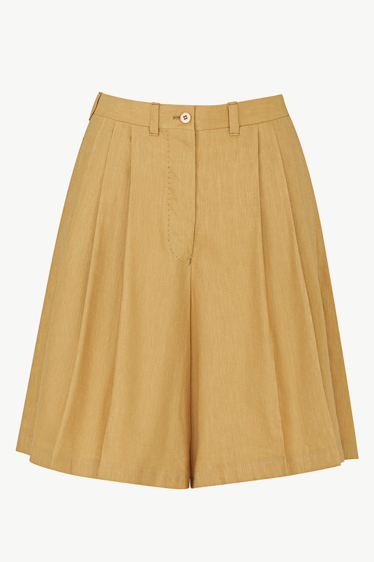 Victoria Bermuda in Linen and Wool blend
