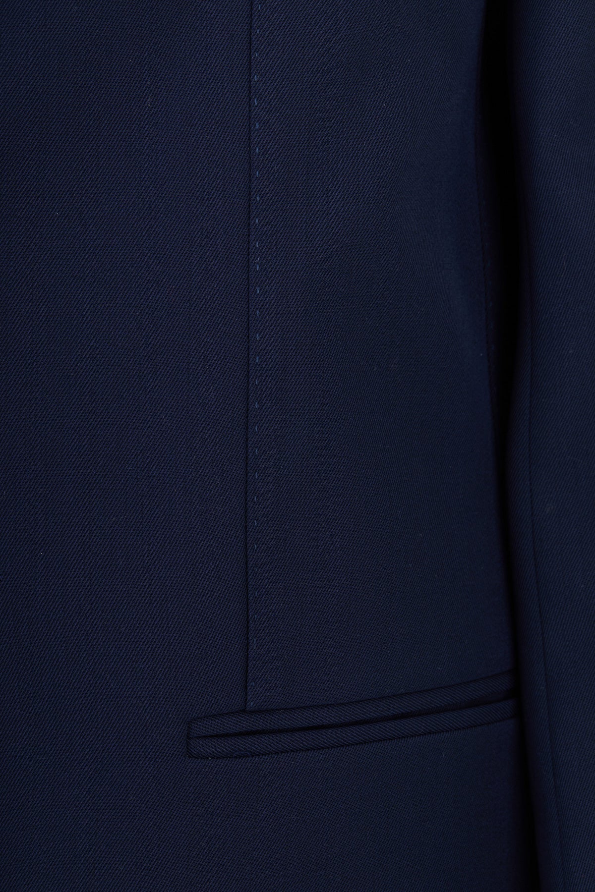 Virgin Wool Single Breasted Blazer in Navy Blue with Single Button ...