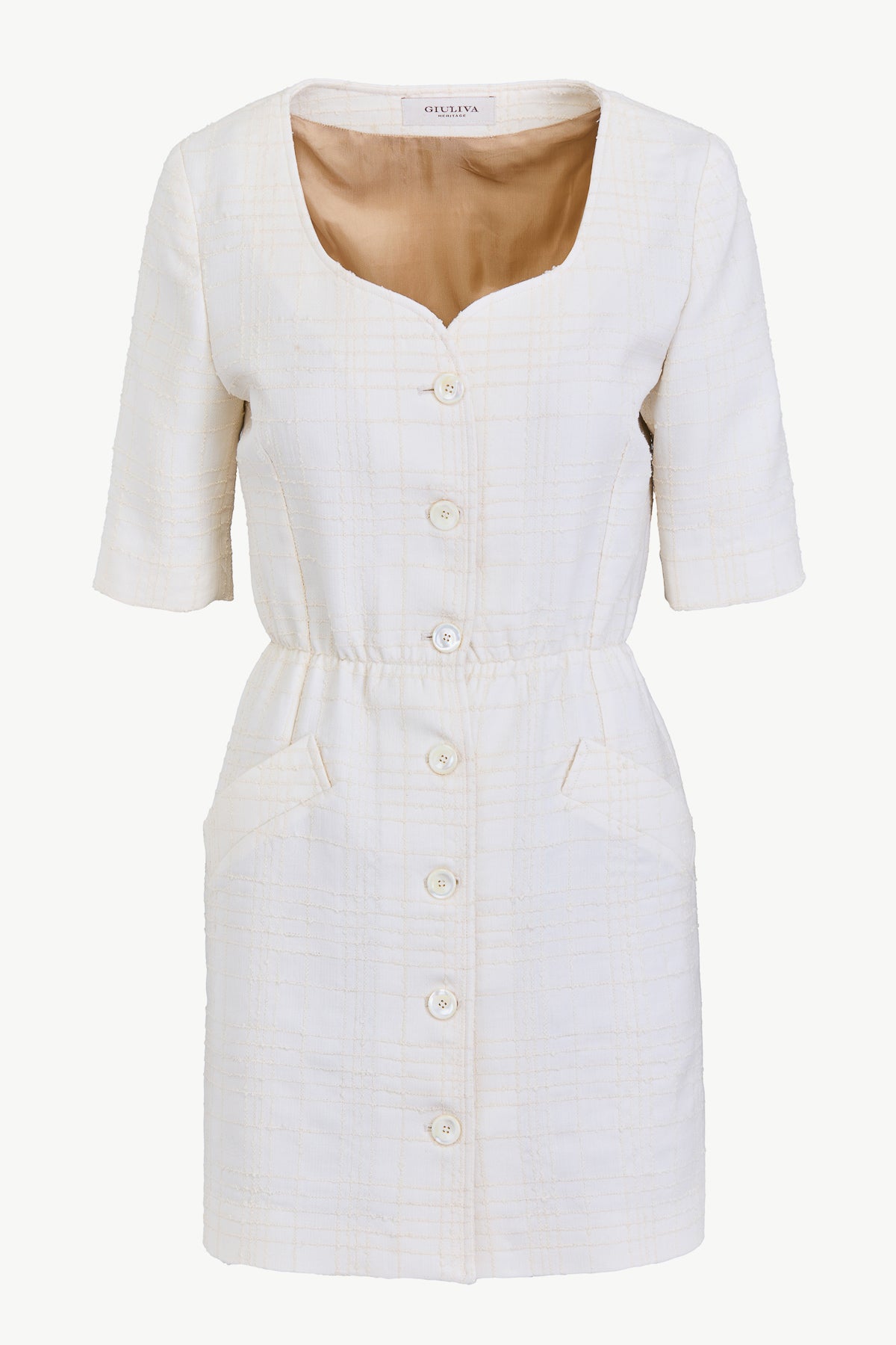 Vanessa Dress in Wool Textured Check